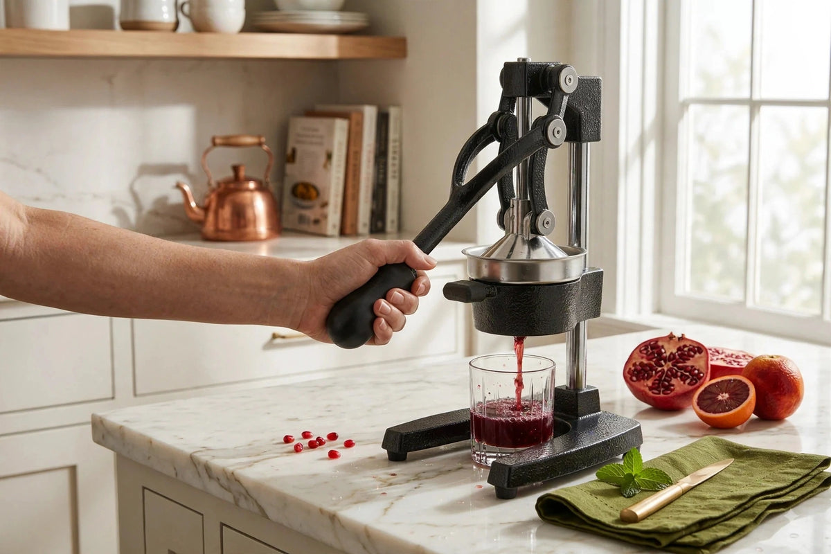 Le jus pressé à froid, sans électricité
